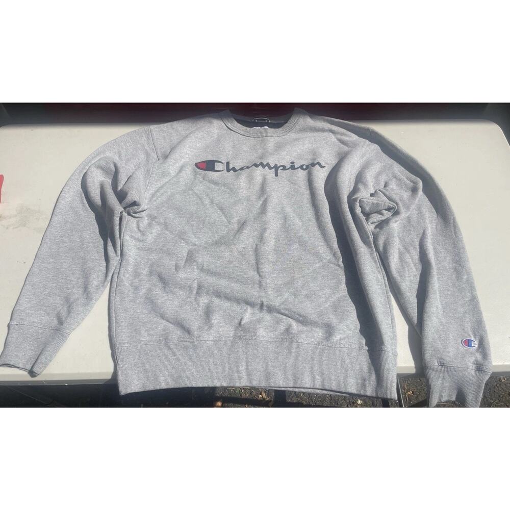 Champion Cotton Blend Sweater Mens Medium Reverse Weave Long Sleeve Pullover